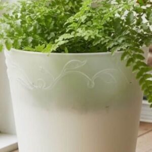 RARE Semi-Opaque Frosted Wastepaper Basket with Beautiful Relief Design